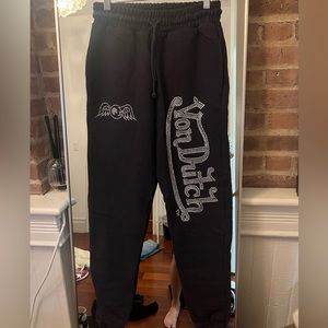 NWOT Von Dutch Sweatpant with Bedazzled Logo